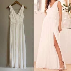 Thoughts of Hue White Surplice Maxi Dress NWOT